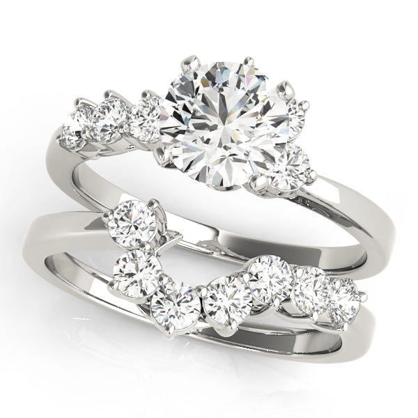 Regal Bypass Round Diamond Engagement Ring in 10K/14K gold and platinum with certified lab-grown or natural diamonds