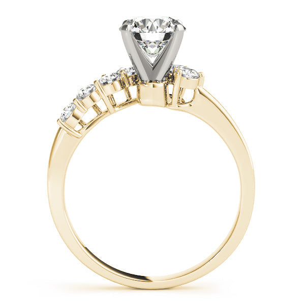 Regal Bypass Round Diamond Engagement Ring in 10K/14K gold and platinum with certified lab-grown or natural diamonds