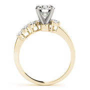 Regal Bypass Round Diamond Engagement Ring in 10K/14K gold and platinum with certified lab-grown or natural diamonds