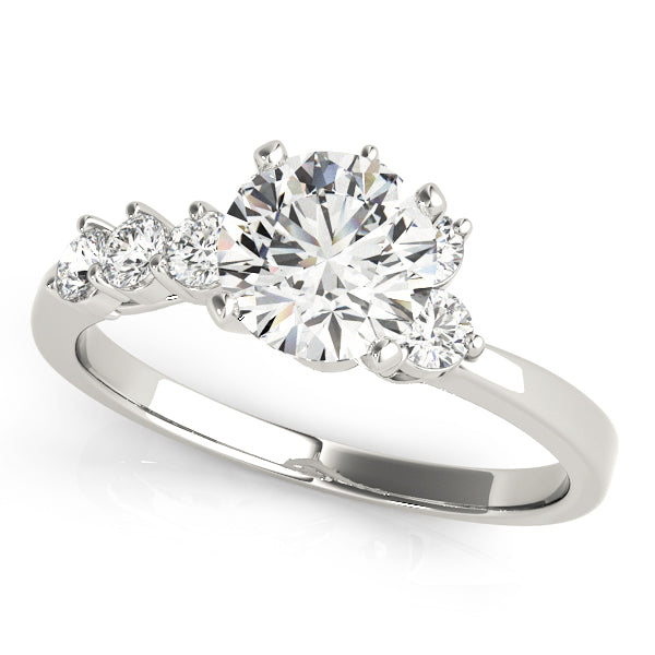 Regal Bypass Round Diamond Engagement Ring in 10K/14K gold and platinum with certified lab-grown or natural diamonds