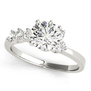Regal Bypass Round Diamond Engagement Ring in 10K/14K gold and platinum with certified lab-grown or natural diamonds