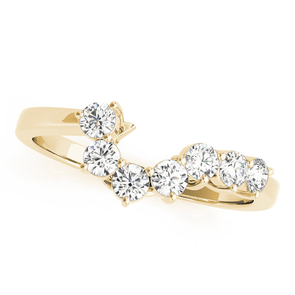 Curved Bands Half Eternity Ring in 10K/14K gold and platinum with certified lab-grown or natural diamonds