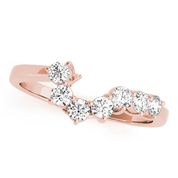 Curved Bands Half Eternity Ring in Gold & Platinum