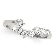 Curved Bands Half Eternity Ring in Gold & Platinum