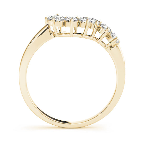 Curved Bands Half Eternity Ring in Gold & Platinum