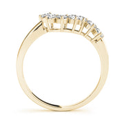 Curved Bands Half Eternity Ring in Gold & Platinum
