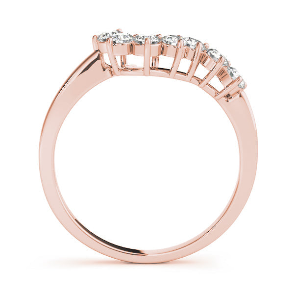 Curved Bands Half Eternity Ring in Gold & Platinum