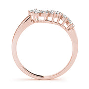 Curved Bands Half Eternity Ring in Gold & Platinum