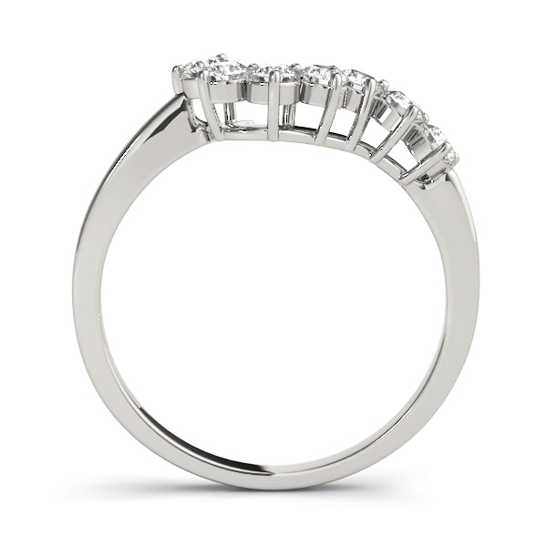 Curved Bands Half Eternity Ring in Gold & Platinum