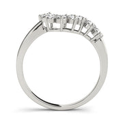Curved Bands Half Eternity Ring in Gold & Platinum