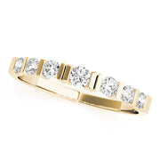 Single Row Bar Set Half Eternity Ring in 10K/14K gold and platinum with certified lab-grown or natural diamonds