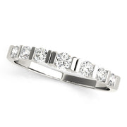 Single Row Bar Set Half Eternity Ring in Gold & Platinum