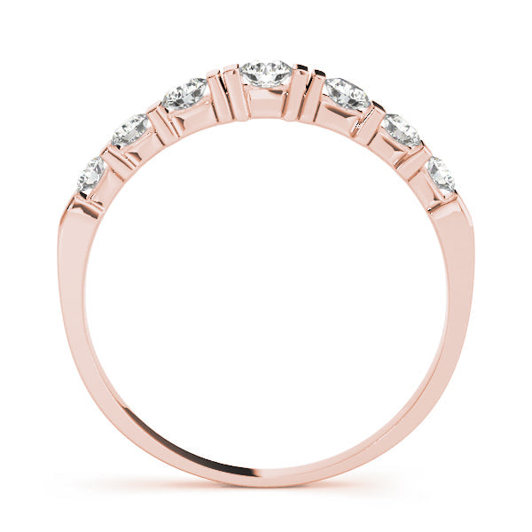 Single Row Bar Set Half Eternity Ring in Gold & Platinum
