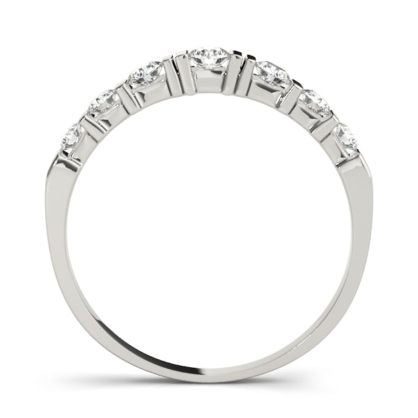 Single Row Bar Set Half Eternity Ring in Gold & Platinum