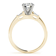 Round & Baguette Diamond Engagement Ring in 10K/14K gold and platinum with certified lab-grown or natural diamonds
