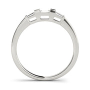 Baguette Half Eternity Ring in Gold & Platinum
