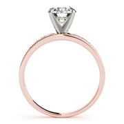 Radiant Channel-Set Round Diamond Engagement Ring in 10K/14K gold and platinum with certified lab-grown or natural diamonds