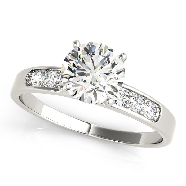 Radiant Channel-Set Round Diamond Engagement Ring in 10K/14K gold and platinum with certified lab-grown or natural diamonds