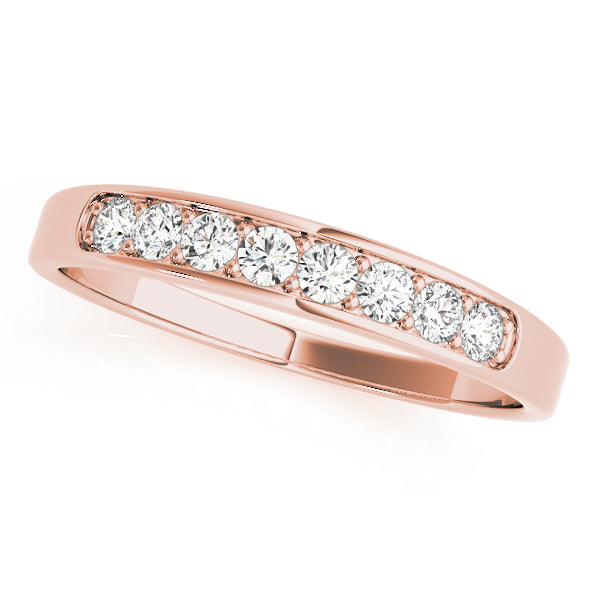 Prong in Channel Half Eternity Ring in Gold & Platinum