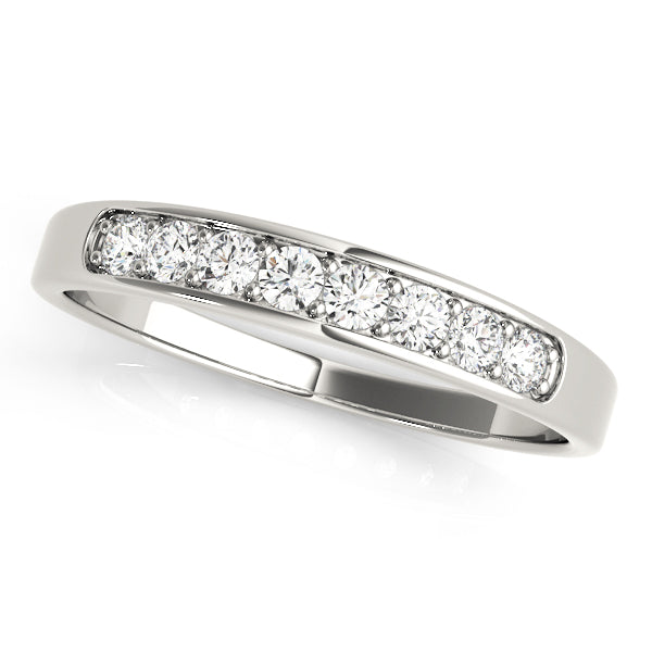 Prong in Channel Half Eternity Ring in Gold & Platinum