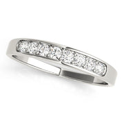 Prong in Channel Half Eternity Ring in Gold & Platinum