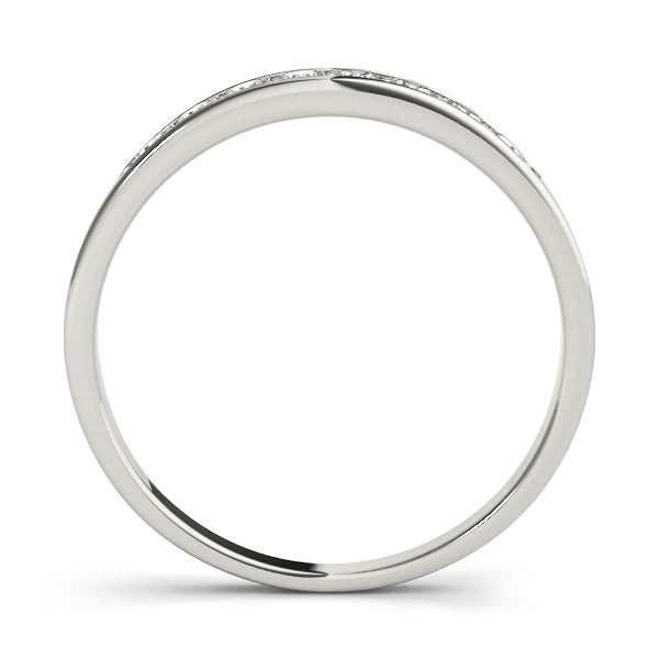 Prong in Channel Half Eternity Ring in Gold & Platinum
