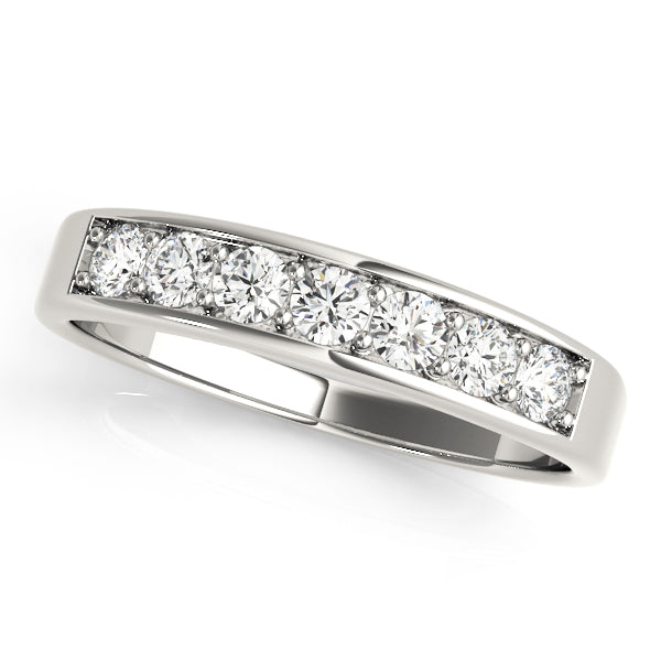 Prong in Channel Half Eternity Ring in Gold & Platinum