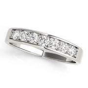 Prong in Channel Half Eternity Ring in Gold & Platinum