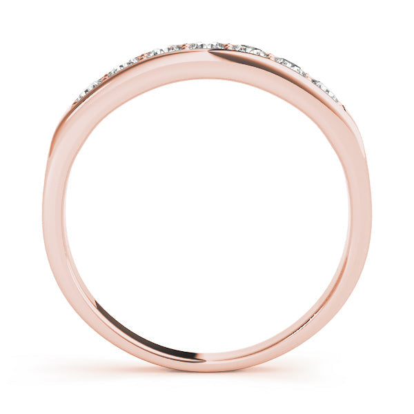 Prong in Channel Half Eternity Ring in Gold & Platinum