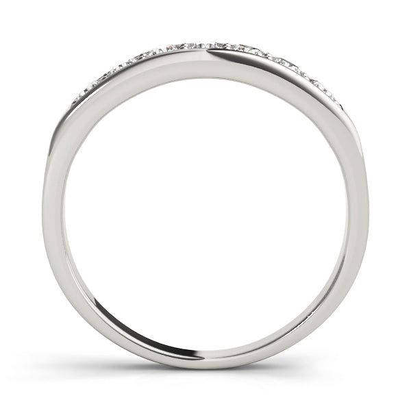 Prong in Channel Half Eternity Ring in Gold & Platinum