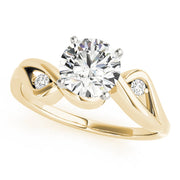 Couture Bypass Round Diamond Engagement Ring in 10K/14K gold and platinum with certified lab-grown or natural diamonds