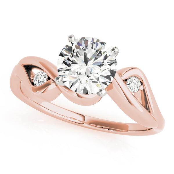 Couture Bypass Round Diamond Engagement Ring in 10K/14K gold and platinum with certified lab-grown or natural diamonds