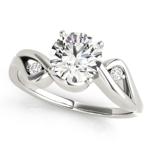 Couture Bypass Round Diamond Engagement Ring in 10K/14K gold and platinum with certified lab-grown or natural diamonds