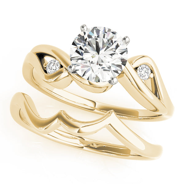 Couture Bypass Round Diamond Engagement Ring in 10K/14K gold and platinum with certified lab-grown or natural diamonds