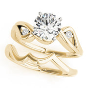 Couture Bypass Round Diamond Engagement Ring in 10K/14K gold and platinum with certified lab-grown or natural diamonds