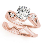 Couture Bypass Round Diamond Engagement Ring in 10K/14K gold and platinum with certified lab-grown or natural diamonds
