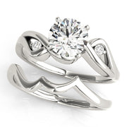 Couture Bypass Round Diamond Engagement Ring in 10K/14K gold and platinum with certified lab-grown or natural diamonds