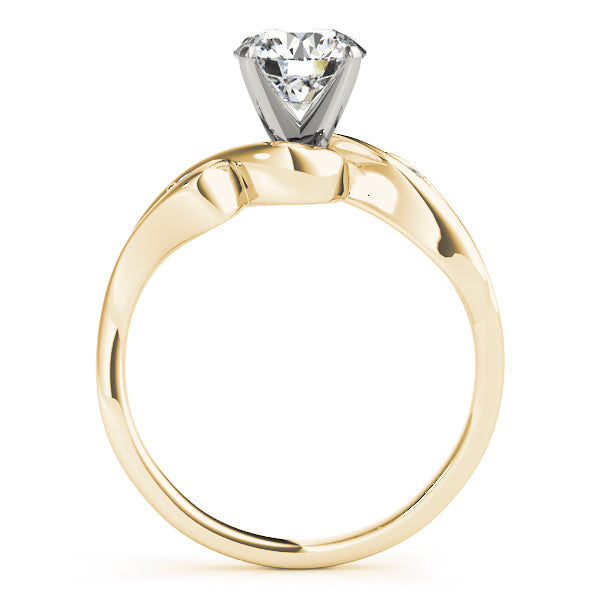 Couture Bypass Round Diamond Engagement Ring in 10K/14K gold and platinum with certified lab-grown or natural diamonds