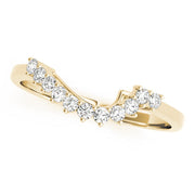 Single Row Prong Set Curved Half Eternity Ring in 10K/14K gold and platinum with certified lab-grown or natural diamonds