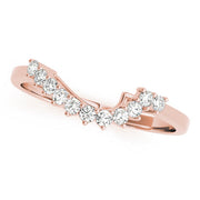 Single Row Prong Set Curved Half Eternity Ring in Gold & Platinum