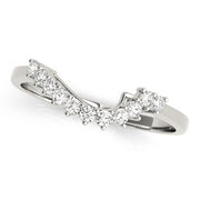 Single Row Prong Set Curved Half Eternity Ring in Gold & Platinum