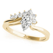 Statement Bypass Round Diamond Engagement Ring in 10K/14K gold and platinum with certified lab-grown or natural diamonds
