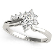 Statement Bypass Round Diamond Engagement Ring in 10K/14K gold and platinum with certified lab-grown or natural diamonds