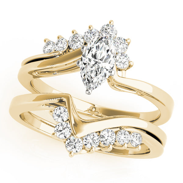Statement Bypass Round Diamond Engagement Ring in 10K/14K gold and platinum with certified lab-grown or natural diamonds
