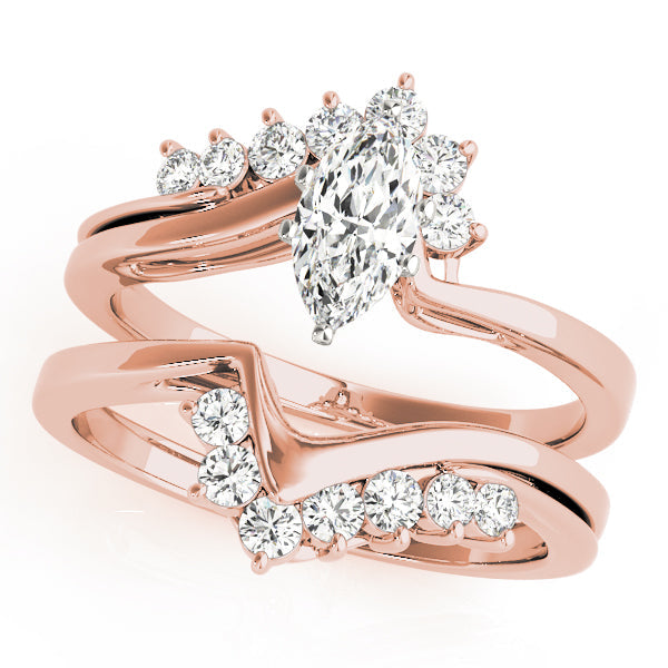 Statement Bypass Round Diamond Engagement Ring in 10K/14K gold and platinum with certified lab-grown or natural diamonds