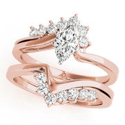 Statement Bypass Round Diamond Engagement Ring in 10K/14K gold and platinum with certified lab-grown or natural diamonds