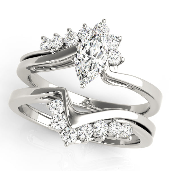 Statement Bypass Round Diamond Engagement Ring in 10K/14K gold and platinum with certified lab-grown or natural diamonds