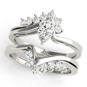 Statement Bypass Round Diamond Engagement Ring in 10K/14K gold and platinum with certified lab-grown or natural diamonds