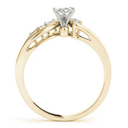 Statement Bypass Round Diamond Engagement Ring in 10K/14K gold and platinum with certified lab-grown or natural diamonds