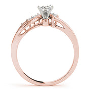 Statement Bypass Round Diamond Engagement Ring in 10K/14K gold and platinum with certified lab-grown or natural diamonds
